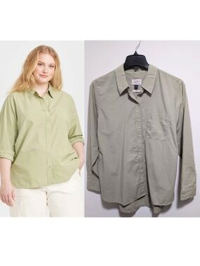 Universal Thread | Long Sleeve Collared Button-Down Shirt In Light Green